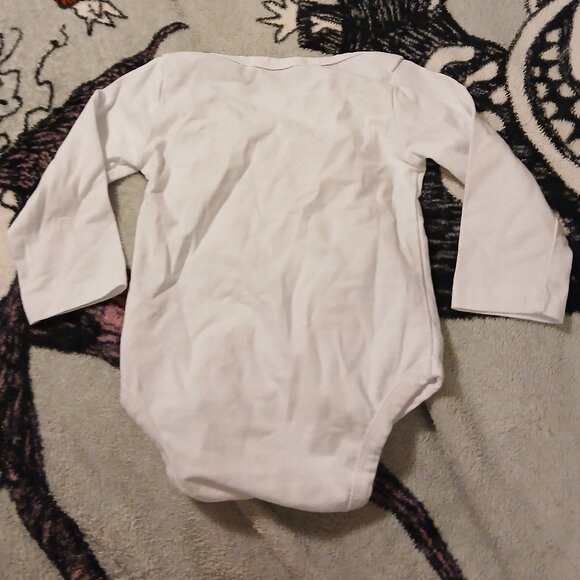 Baby Fulaimon 6 - 9 Month 80 White Little Brother Long Sleeve Onesie Infant - Picture 2 of 7